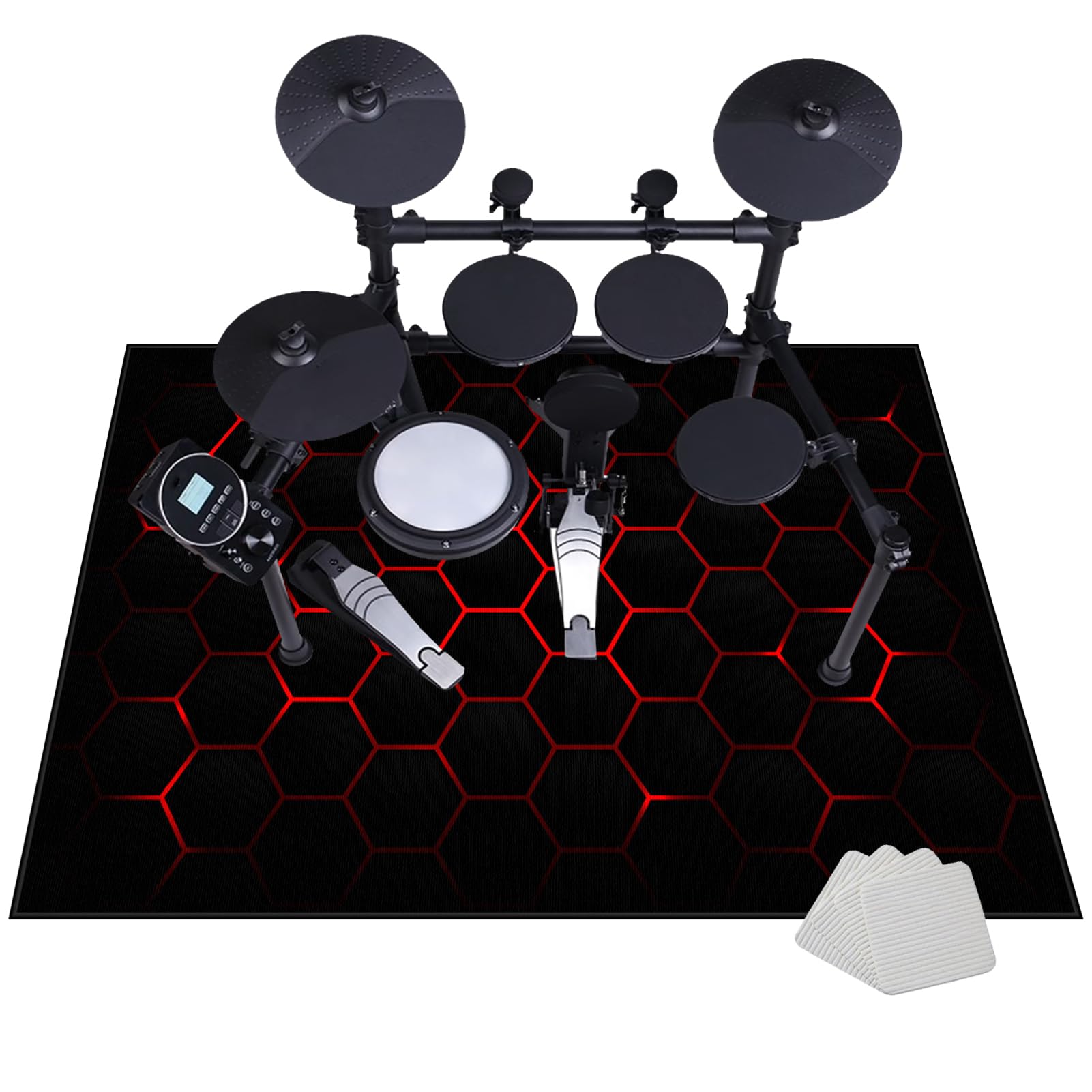 JaevKwzy Non-Slip Drum Carpet Rugs | Drum Rug Drum Mat, Professional Percussion E-Drum Rug | Drums Set Rug | Soundproof Drum Blanket | Jazz Drum Bass Drum Snare Musical Instrument Mat 120 x 80 cm