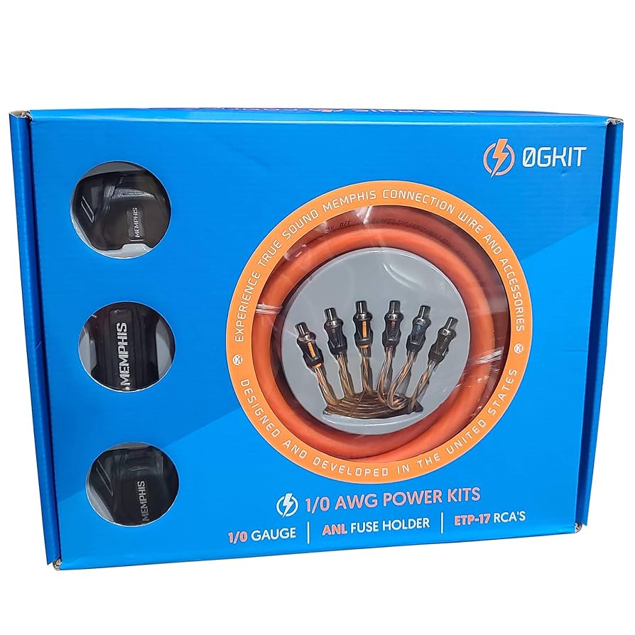 Amp Kit Memphis Audio 0GPWKIT 0-Gauge Power Kit W/ ANL Fuse