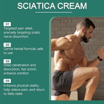 Sciarelief Cream, Cream for Sciatica, Professional Nerve Soothing Lotion, Quickly Relieve Sciatica and Hip Pain, Back Hand Feet and Leg (1pcs)