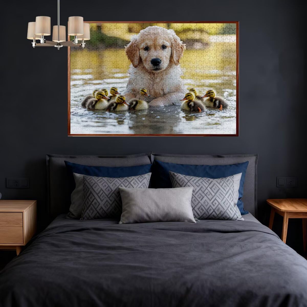 Puzzle 1500 elementów, dla dorosłych, psa, kaczka, klasyczne drewniane puzzle dla dorosłych, 87 x 57 cm, niepożądane wyzwanie, gra edukacyjna, puzzle dla całej rodziny, relaksacyjny, prezent dla