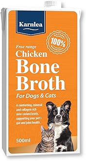 Free Range Chicken Bone Broth for Dogs & Cats 500ml | 100% Natural Packed Straight from the Cooking Pot | Cupboard Friendly Liquid | Highest Collagen | Joint, Gut, Skin Health | Sickness and Recovery