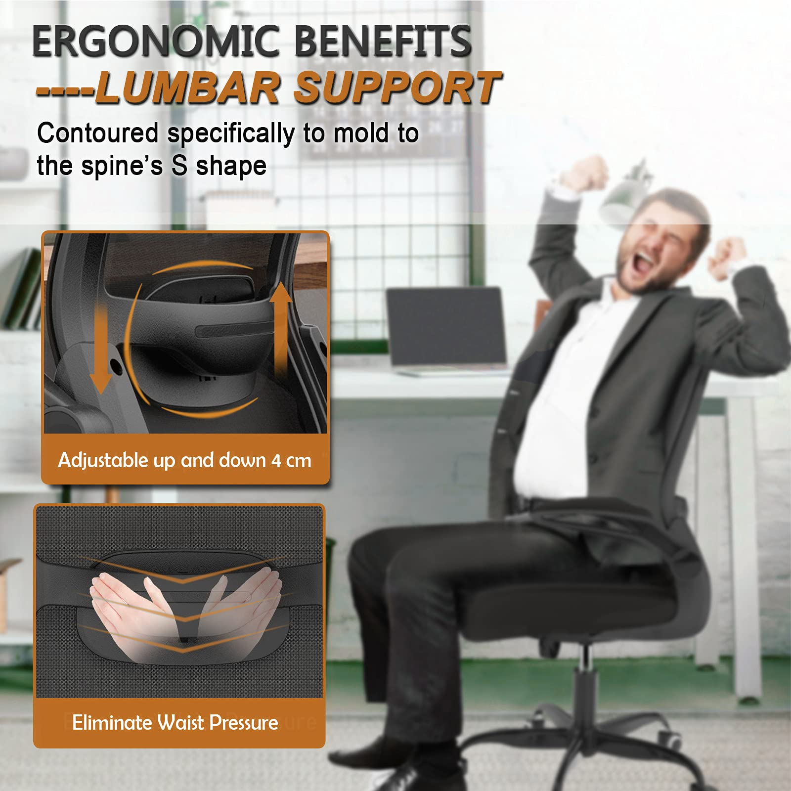 Mimoglad Home Office Chair, Ergonomic Computer Desk Chair with Adjustable  Lumbar Support, Swivel Task Chair with flip-up Armrests for Guitar Playing,  Conference Room, Hold up to 300 Lbs: Desk Chairs: Amazon.com.au