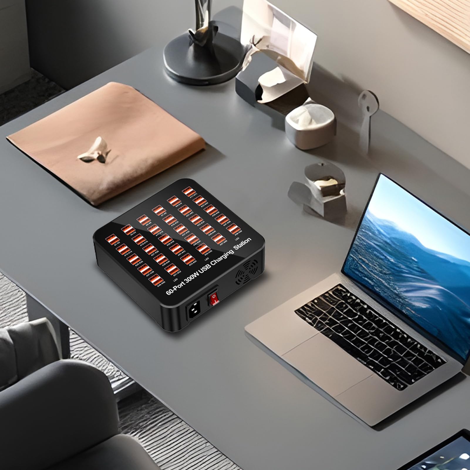 Stazione Di Ricarica Per Multipli Dispositivi Banco di Ricarica Multiuso | Presa Intelligente per Laptop PC Smartphone Casa Ufficio Viaggio