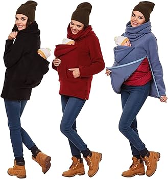 Giubbino Premaman Invernale 2 In 1 - Felpa Con Marsupio Integrato E Cerniera Laterale