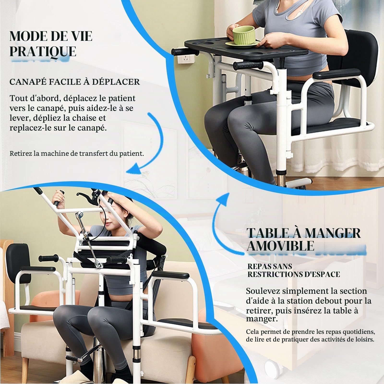 Elevador Chaise De Transfert Hydraulique, Hauteur RéGlable De L'Assise à La Verticale, Chaise PercéE Et Coussin D'Assise, du Lit Aux Toilettes/Salle De Bain/Voiture Orange