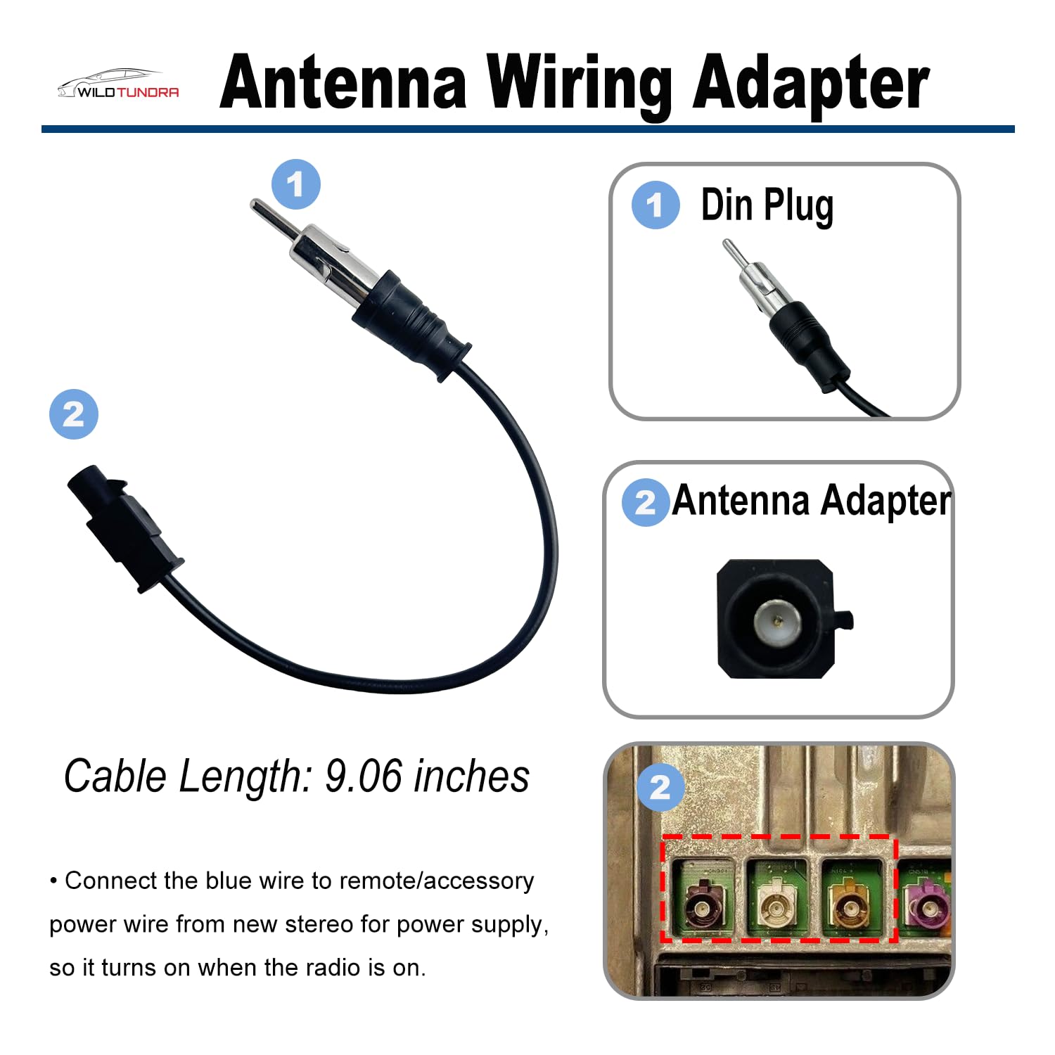 Arnés de cableado de radio ISO de 16 pines para Volkswagen Jetta Passat Golf GTI Touareg Tiguan 2003-2015 con adaptador de antena de radio inversa SWC, adaptador estéreo de coche Plug & Play