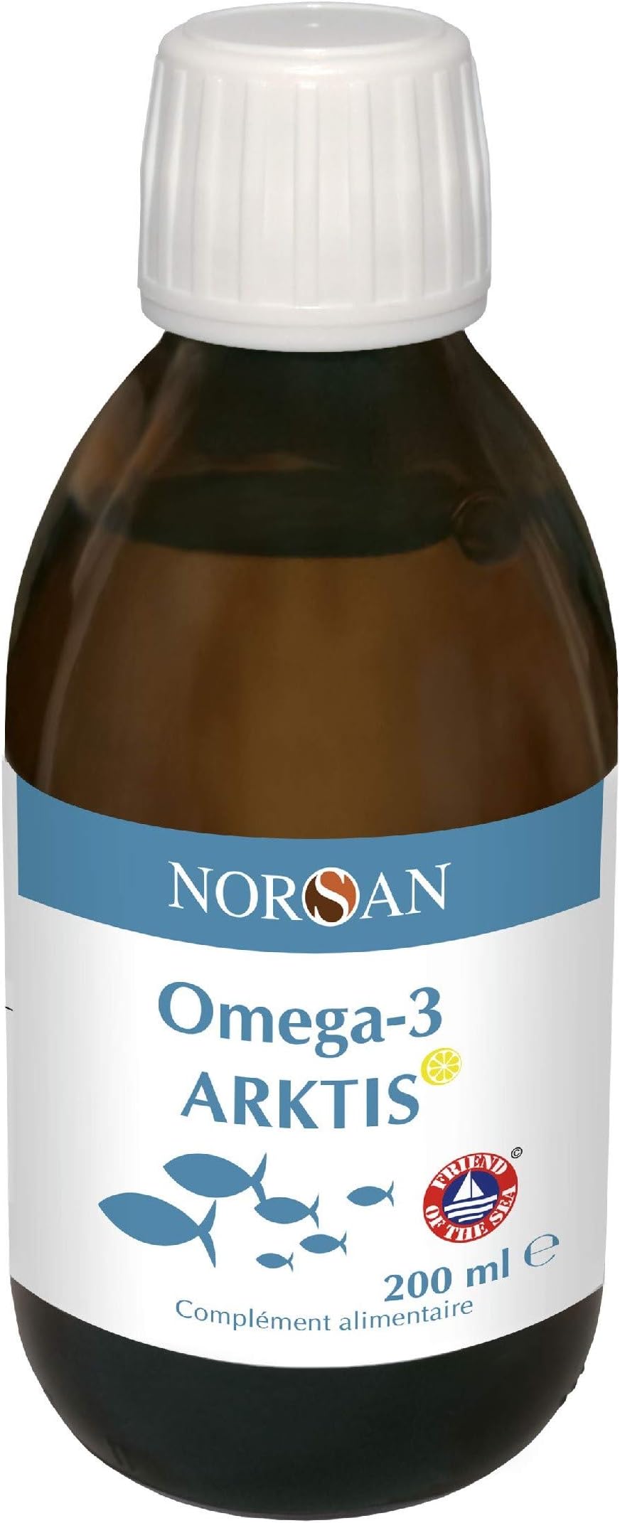 Cod Liver Oil, High in EPA & DHA, NORSAN Arktis, Natural Fish Oil, 200 mL Bottle