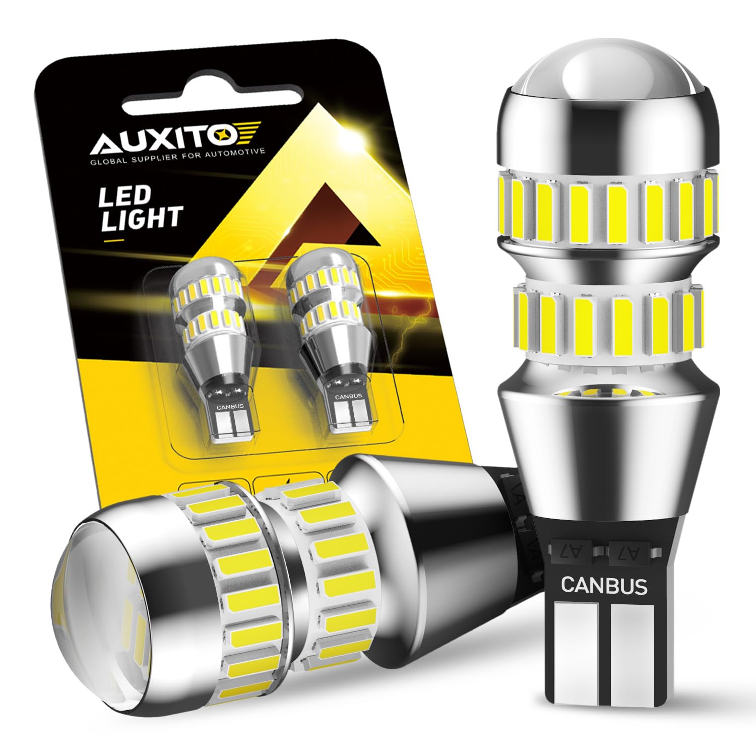 AUXITO T16 LED バックランプ 爆光 4倍明るさUP バックランプT16バックライトT16 / T15 4014 LED 42連 24ヶ月保証 12V 無極性 ホワイト 後退灯 バックライト 50000時間以上寿命 (2個セット)