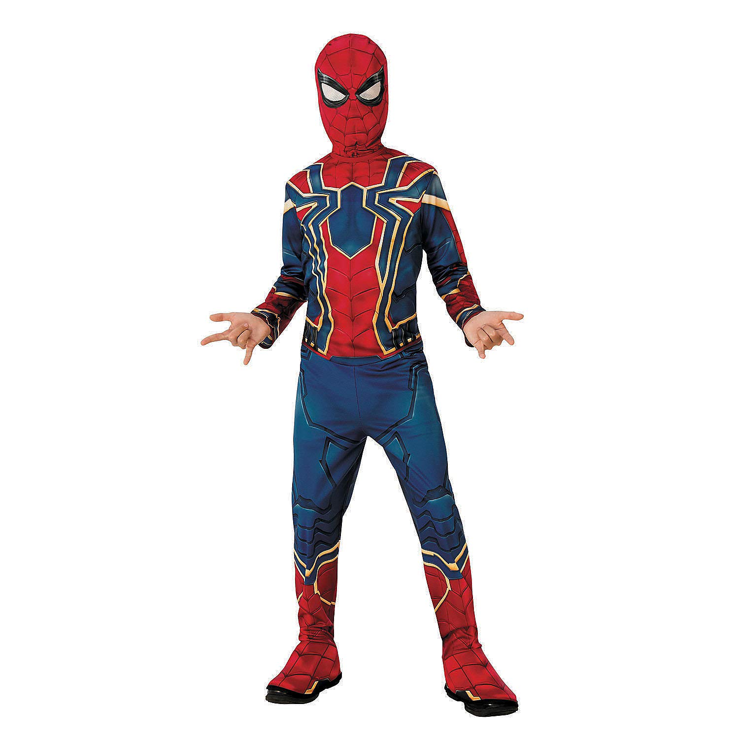 Fun Express Marvel Boy's Iron Spider-Man Costume - Large 12-14 | Polyester | Red and Blue | 1 Set