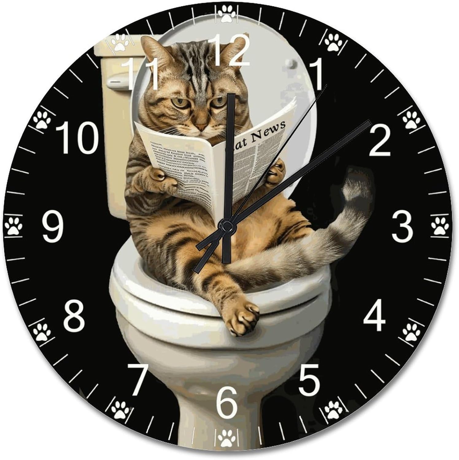 ArogGeld Kitten Cat Large Wooden Wall Clocks Battery Operated 12 Inch Silent Sleeping Orange Tabby Cat Time Clock Modern Wall Art Farmhouse Home Decor for Living Room Kitchen Bedroom Office