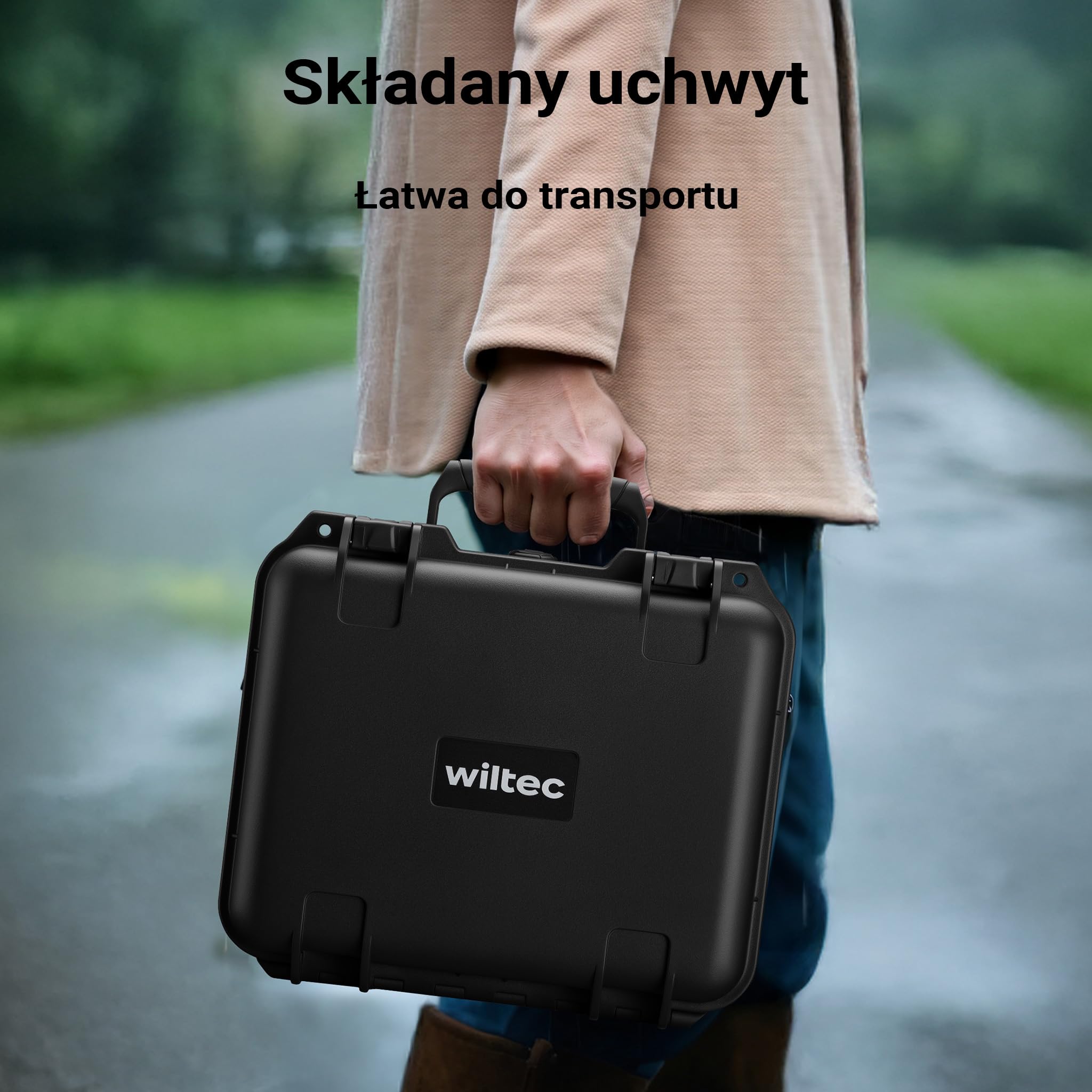 Wiltec Walizka uniwersalna 36,2 x 31 x 17,5 cm z pianką, wodoodporny kufer z PP i włókna szklanego do transportu sprzętu wrażliwego