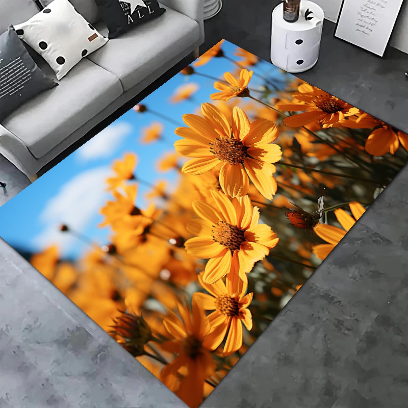 Tapis tournesol chambre à coucher pour réveiller la maison