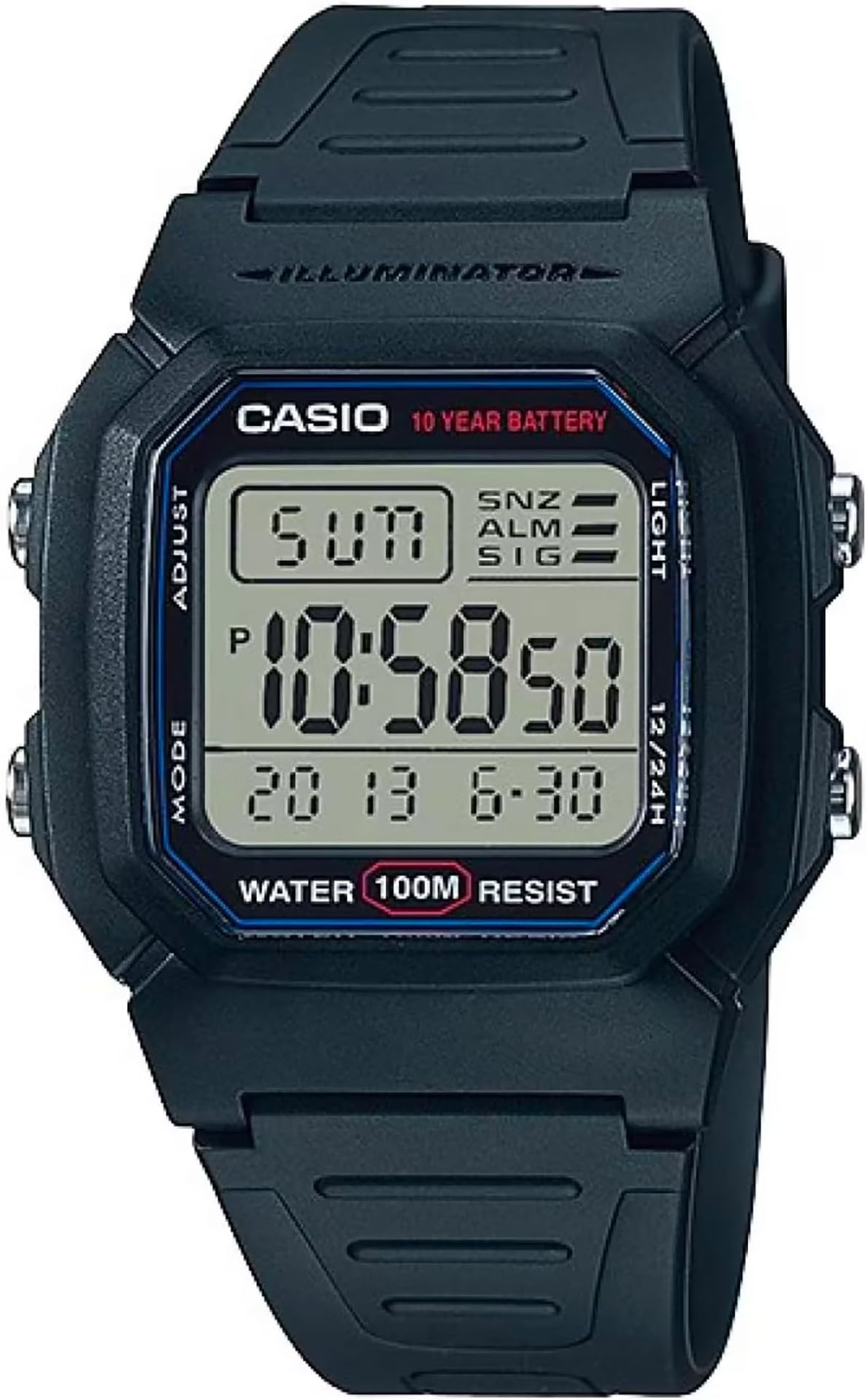 Casio F91W-1 Mens Classic Chronograph Alarm LCD Digital Watch, Black, F ...
