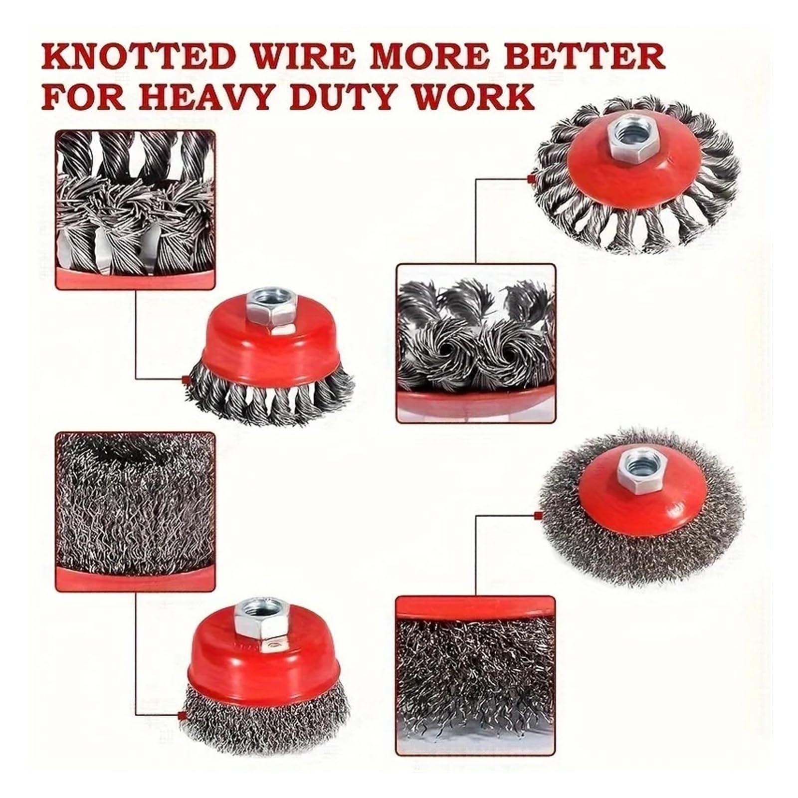 Stainless Steel Brush Set For Rust Removal, Weld Cleaning | For Angle Grinders, Supports Heavy-Duty Rust and Weld Debris Removal.