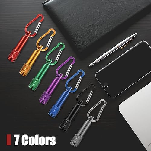 Miniatura 4 de CHENGU Paquete de 25 mini linternas de llavero a granel con mosquetón, linterna de mano de bolsillo para camping, senderismo, actividades al aire