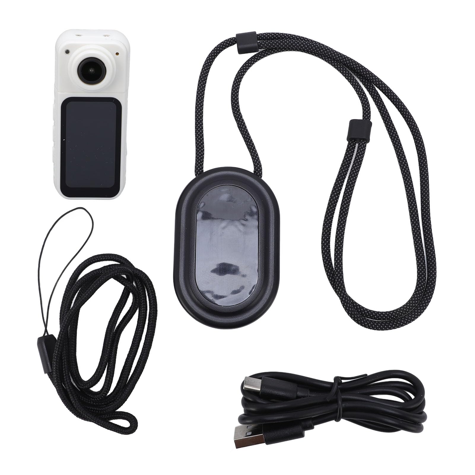 Mini Rotate Body Camera 1.47 Inch HD Screen, Thumb Camera 2.7K 180° Lens Angle, Portable Camcorder Mount Anywhere for Work Travel Sport Recording (White)