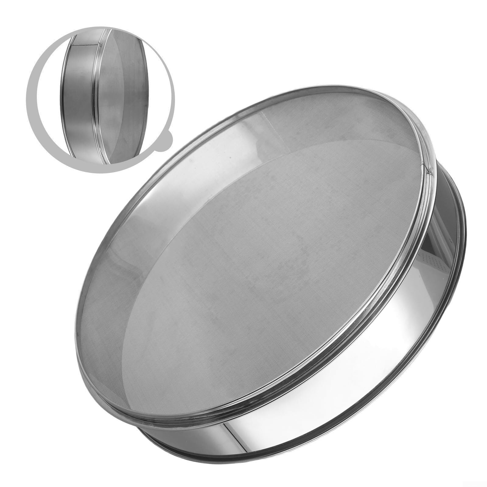 40 cm Edelstahl Feinmaschiges Mehlsieb Hand-Küchensieb zum Backen und Kochen(40mesh)