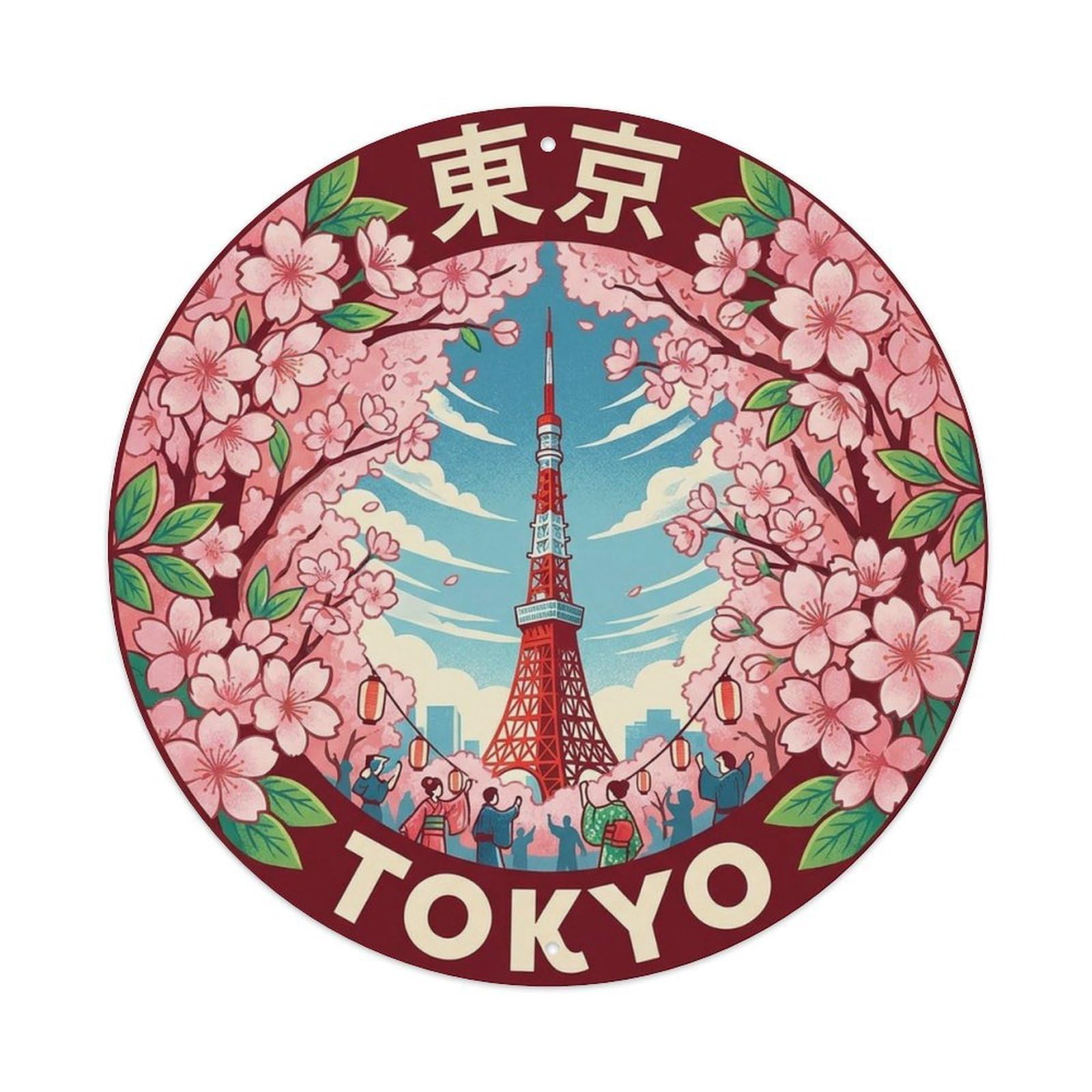 Tokyo Japan Festival Travel Classic Destination Route Metal Tin Sign