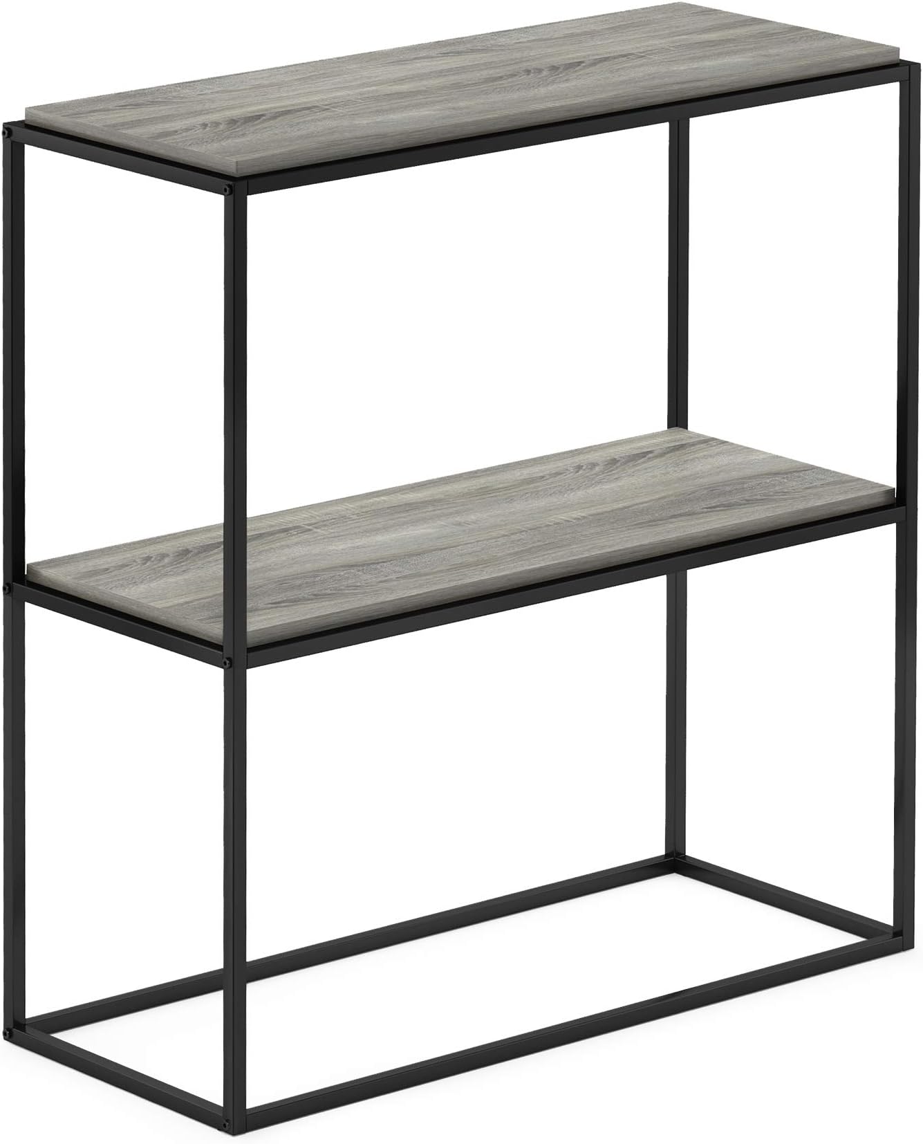 Furinno Moretti Modern Lifestyle Wide Stackable Shelf, 2-Tier, French Oak Grey
