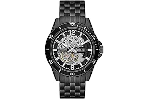 Relic by Fossil Mens Lewis Black Stainless Steel Sport Automatic Bracelet Watch...