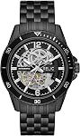 Relic by Fossil Men's Brenton Black Alloy Metal and Brown Leather Band Automatic Watch (Model: ZR12663)