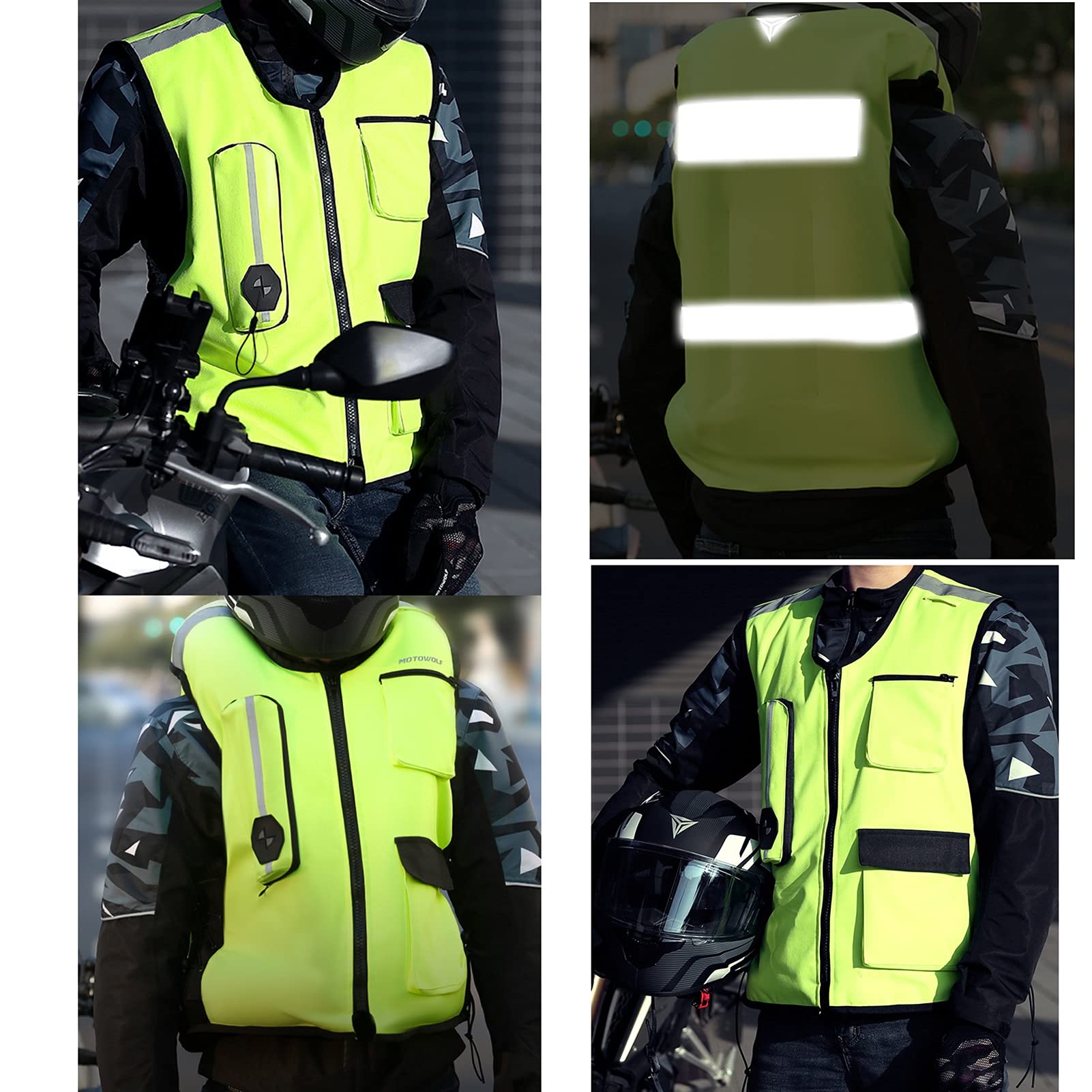 Leichte Airbagweste Hohe Sichtbarkeit Anti-Fall-Motorrad-Airbag-Weste Leicht Zu Reinigen, Geeignet for Erwachsene Männer Und Frauen Motorradgeräte (Ohne CO2-Tintenpatronen)