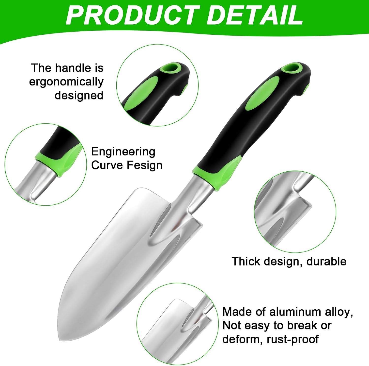 10 Pcs Garden Shovel Aluminum Alloy Heavy Duty Trowel Garden Tool Small Shovels for Digging Metal Hand Trowel Spade with Soft Handle for Lawn Yard Farm Home Shop Planting