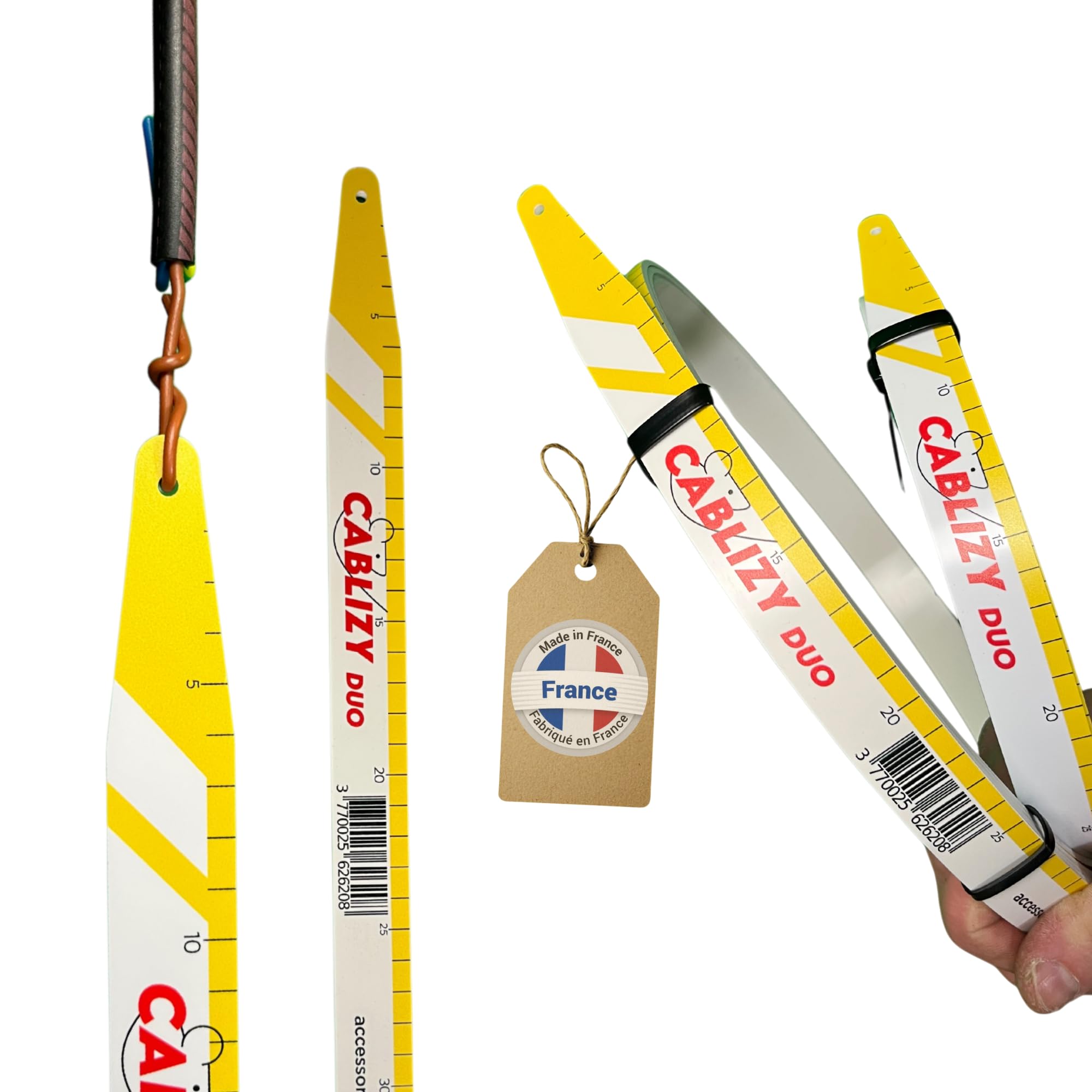DUO - Aiguille Electricien Easygrip 3m + 1m50 – Passe Cable Mural Électricien - Tire Fil Flexible, Ultra-Résistant pour Passages Compliqués, Combles Murs, et Faux Plafonds - Made In France