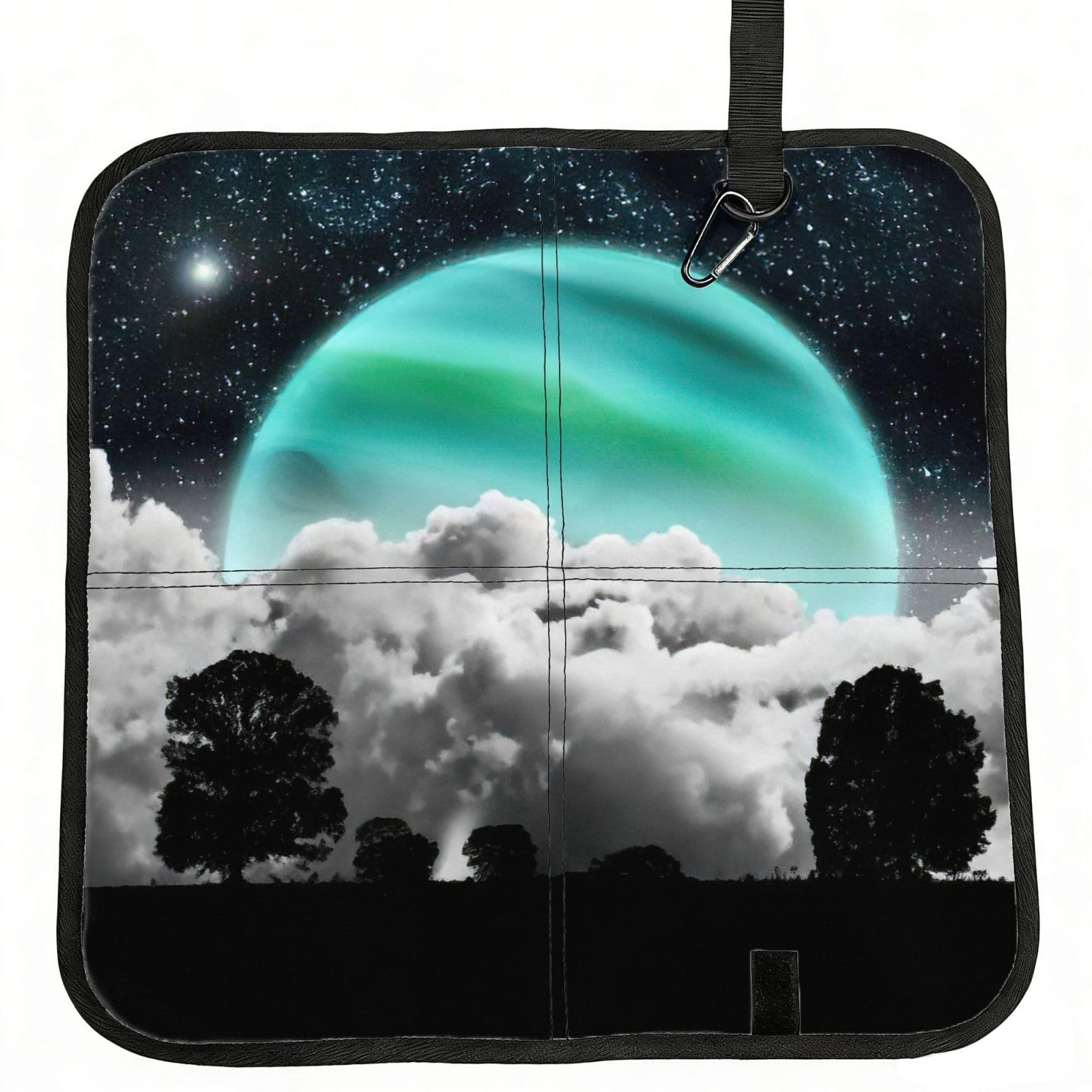 bghdfa Space And Moon Print Outdoor Sitting Mat Waterproof Oxford Cloth Seat Cushion Folding Foam Camping Seat For Picnic
