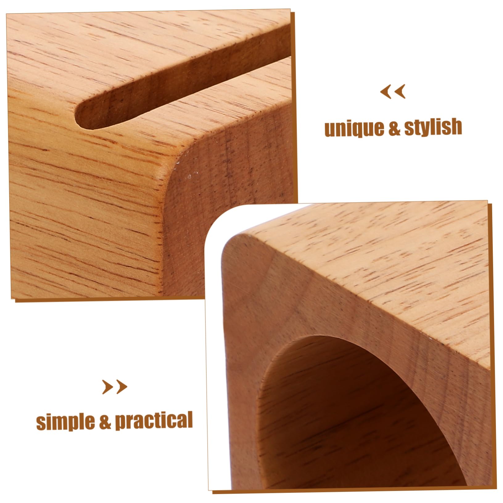 Tofficu Supporto Legno Cubo per Telefono da Scrivania Marrone
