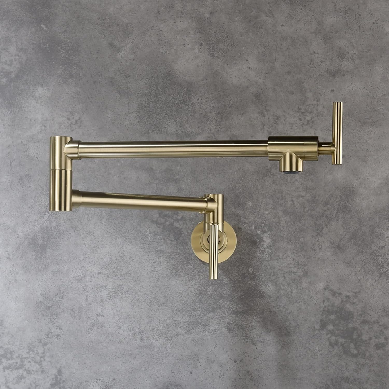 Grifo de pared articulado con doble junta de latón para un llenado de ollas rápido