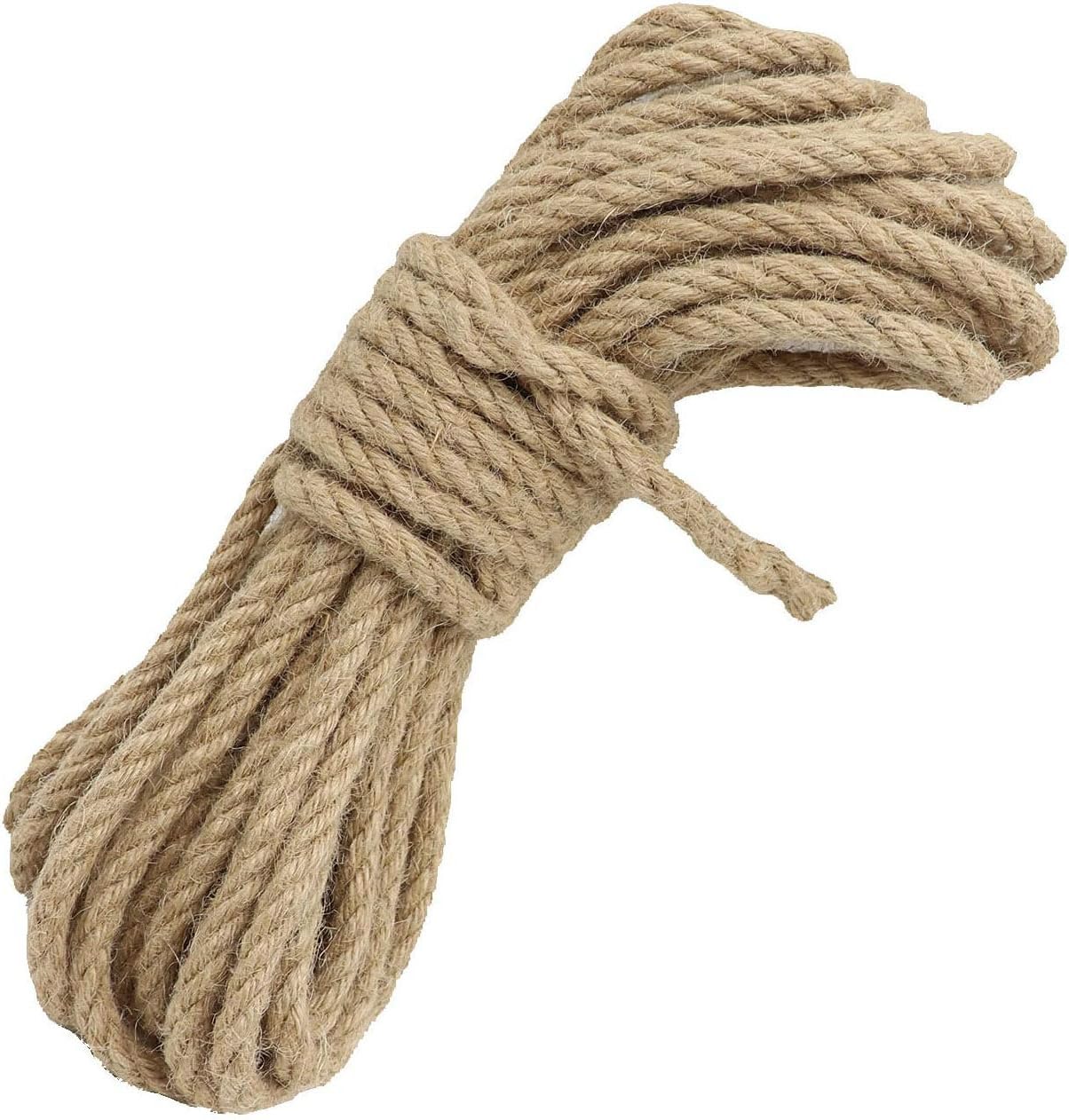 Natural Hemp Cord Ropes and Strong Jute Rope Sash,Multi Purpose Utility Sisal Twine Rope (6mm-10M(32ft))
