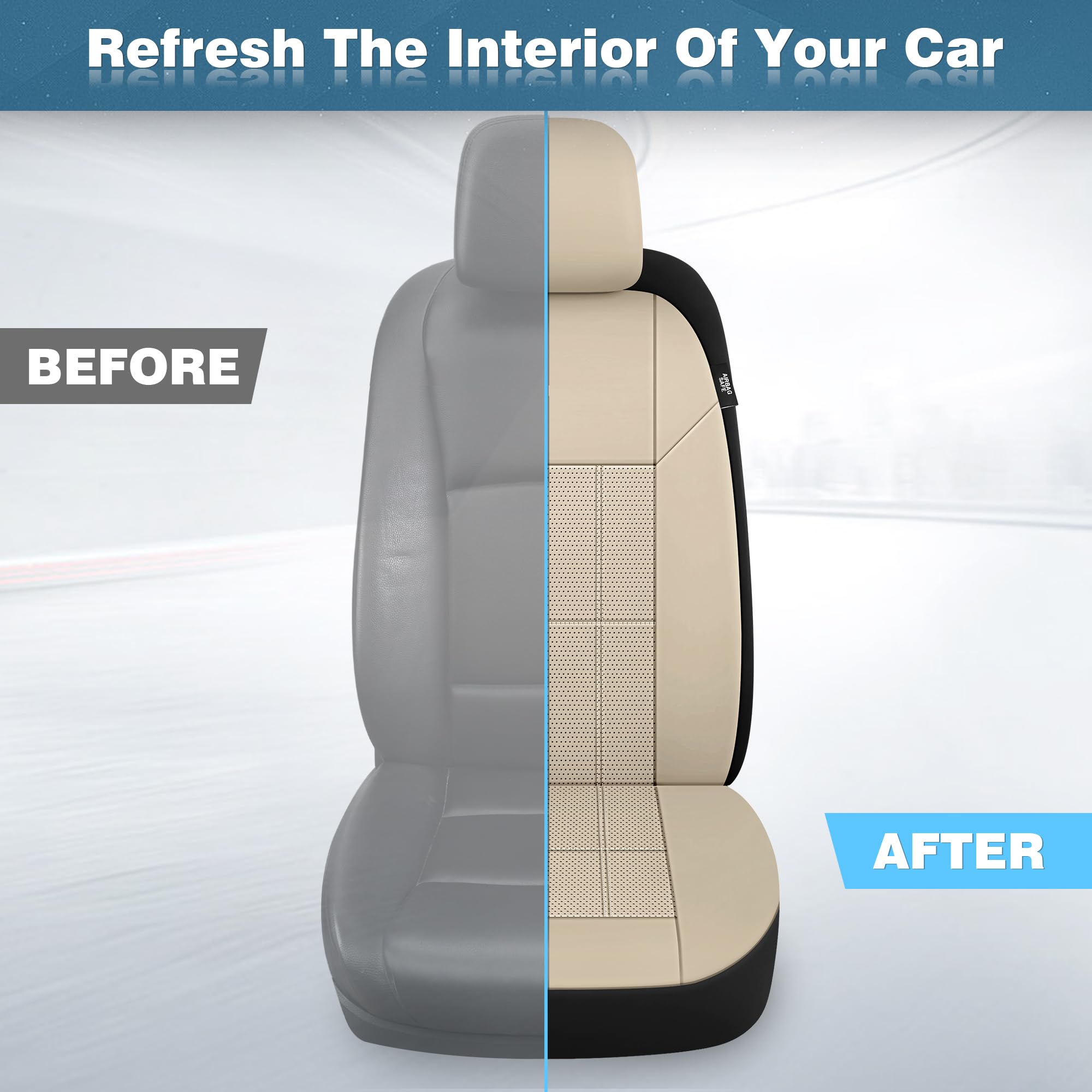 VarCozy Faux Leather Car Seat Covers Full Set, Front Seat Covers And Split Rear Seat Covers For Car, Universal Seat Covers For SUV, Sedan, Automotive - View #10