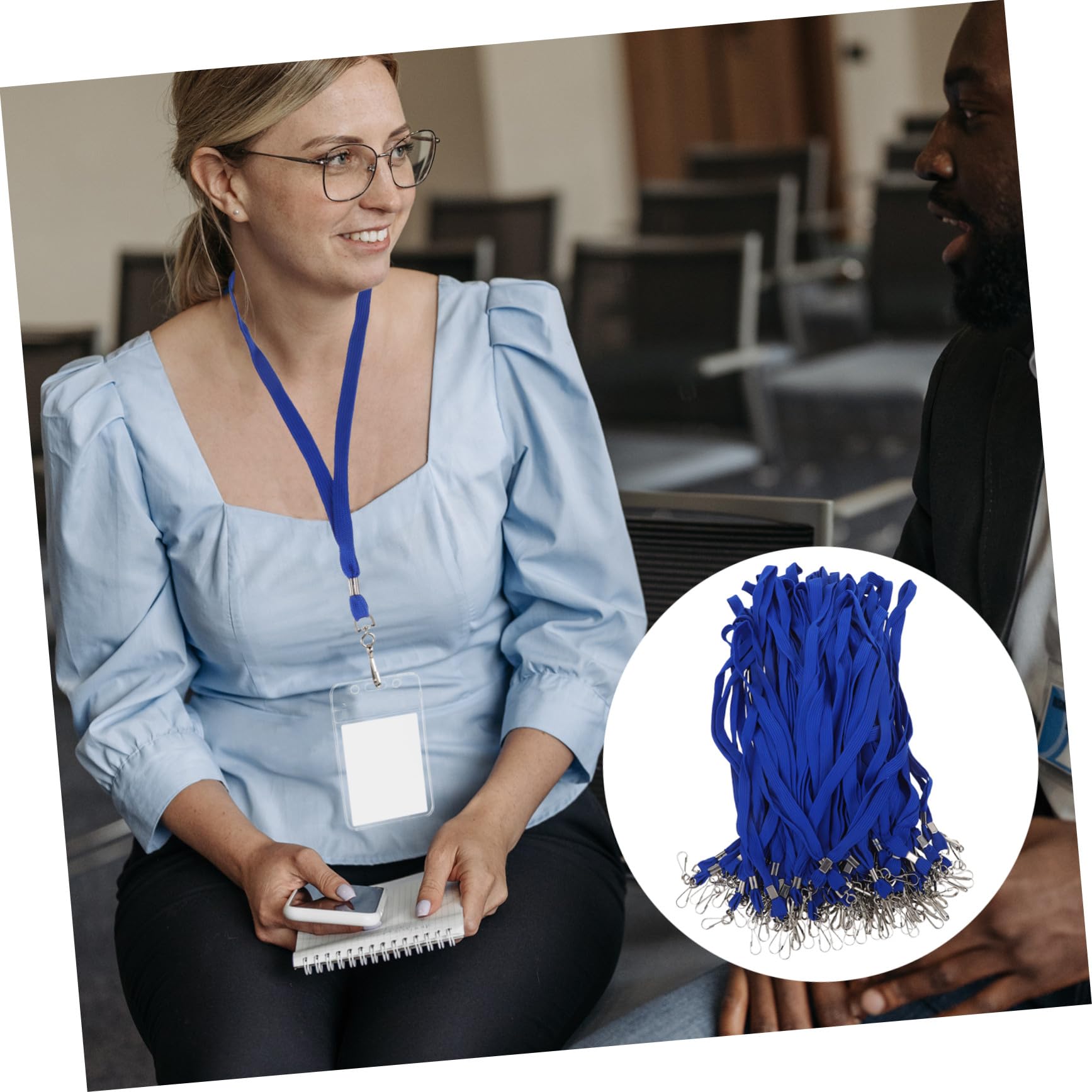 Gadpiparty 100 Pezzi Lanyard Badge Leggero con Clip Corda Collo per Id Card per Scuola Ufficio e Lavoro Cinghia con Fibbia Staccabile per Accesso Rapido