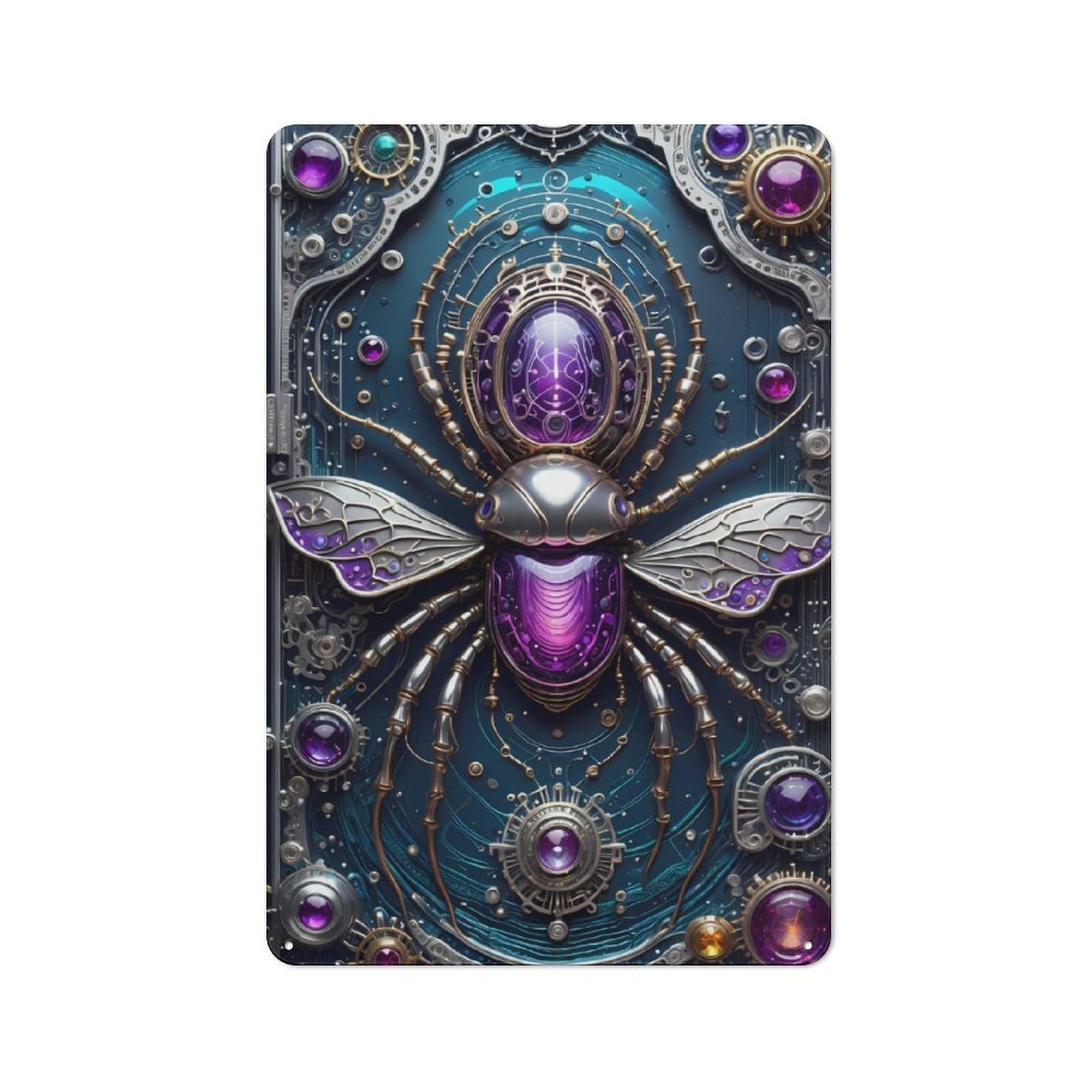 Junmoney Galactic Beetle Chronicles Tin Sign 30X20cm With For Home Bar Wall, Vintage Decor, For Garage, Workshop And Man Cave Decoration