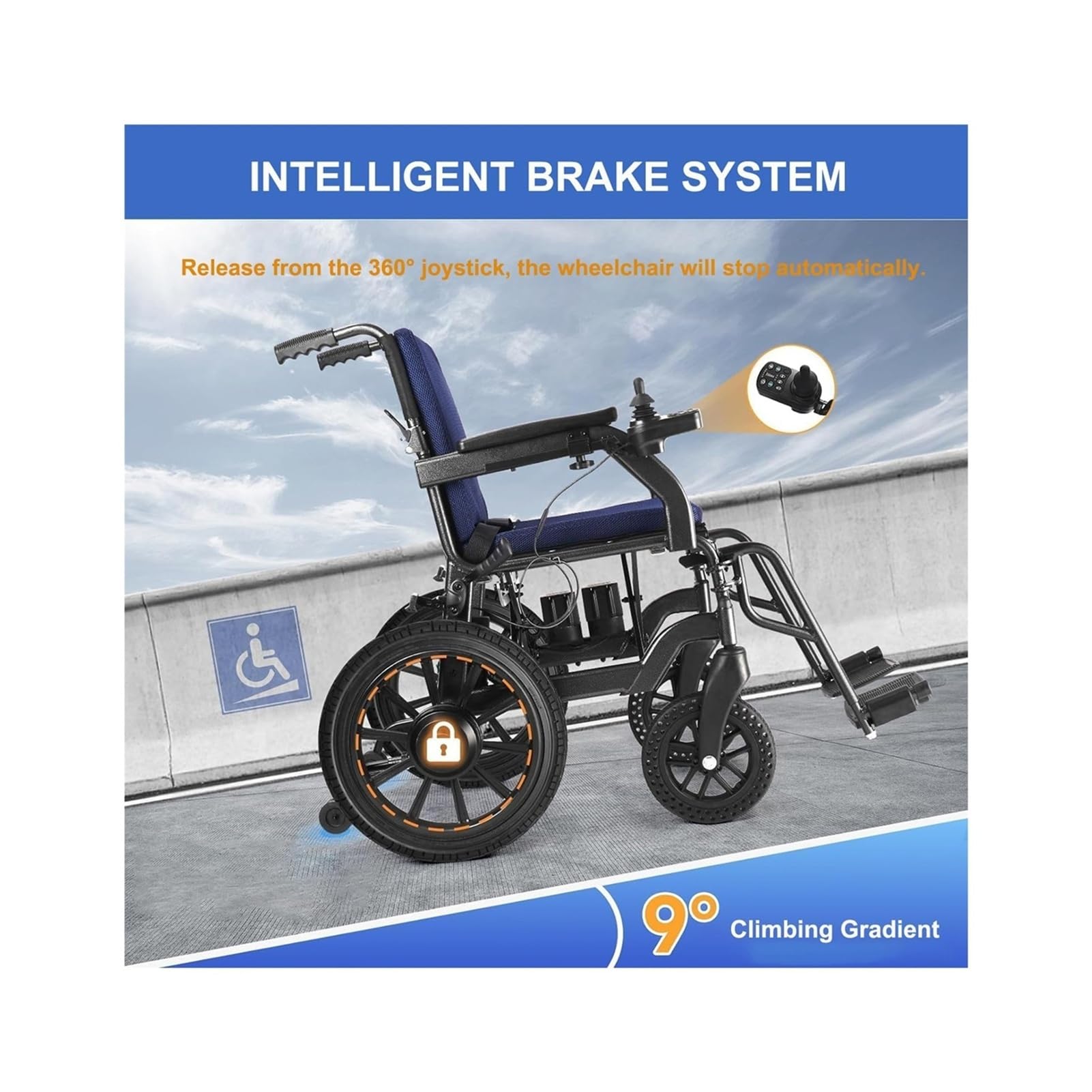 Sillas Ruedas Eléctricas Ultraligeras Adultos, Motorizada Plegable 22 Kg Personas Mayores, Todoterreno Con Motores Sin Escobillas, Batería Desmontable, Capacidad 150 Kg