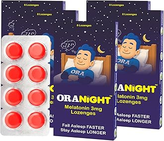 OraNight Lozenges with Melatonin 3mg, Eucalyptus & Menthol | Promotes Relaxation & Sleep | Fast Relief from Throat Irritation & Cough | Natural | Strawberry Flavor (Pack of 5)