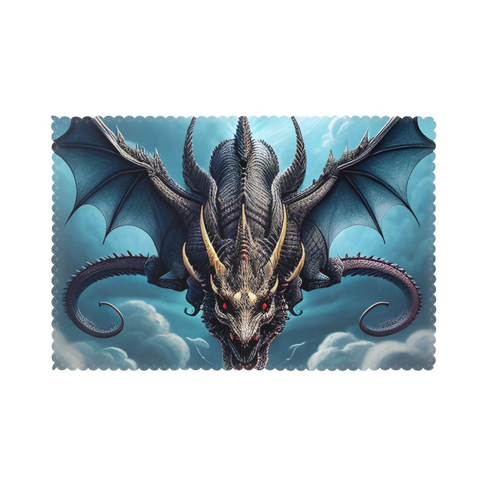 Flying Dragon Placemat set of 6, oil-proof, washable, suitable for kitchen, restaurant, party, etc.