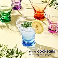 Vista 9 de ColoVie Martini Glasses set of 6,Champagne Flutes set of 6, Stemless, Colored