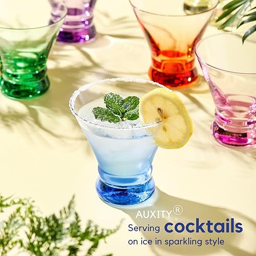 Miniatura 9 de ColoVie Martini Glasses set of 6,Champagne Flutes set of 6, Stemless, Colored