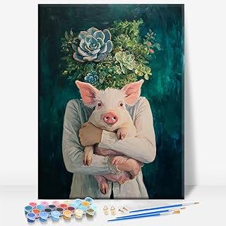 Aeontinity Pot Head Slang Framed Canvas DIY Paint by Numbers Kit Bar Cafe Cave Home Room Wall Bathroom Porch Patio Decor Gift, 16 x 12 Inch