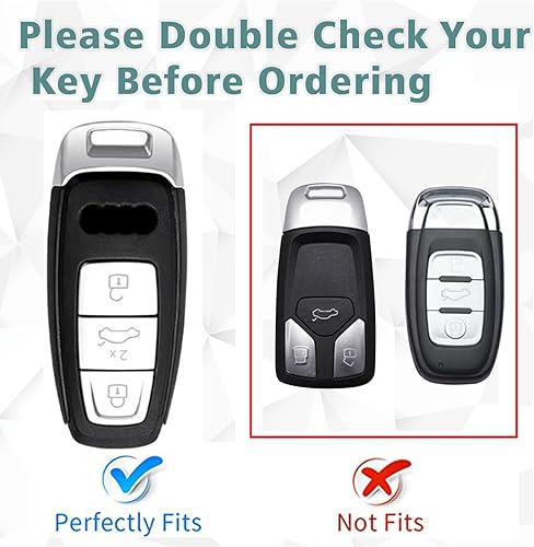 Miniatura 2 de Funda protectora para llavero Audi compatible con A6L A6 A7 A8 Q7 Q8 E-Tron 2018-2022 A3 S3 S6 SQ7 RS6 S7 RS7 RS7 Negro