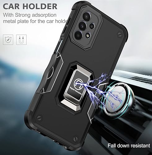 Miniatura 3 de Amosry - Funda compatible con Samsung Galaxy A23 5G, resistente, resistente a los golpes, antideslizante, soporte de anillo, con magnético, para