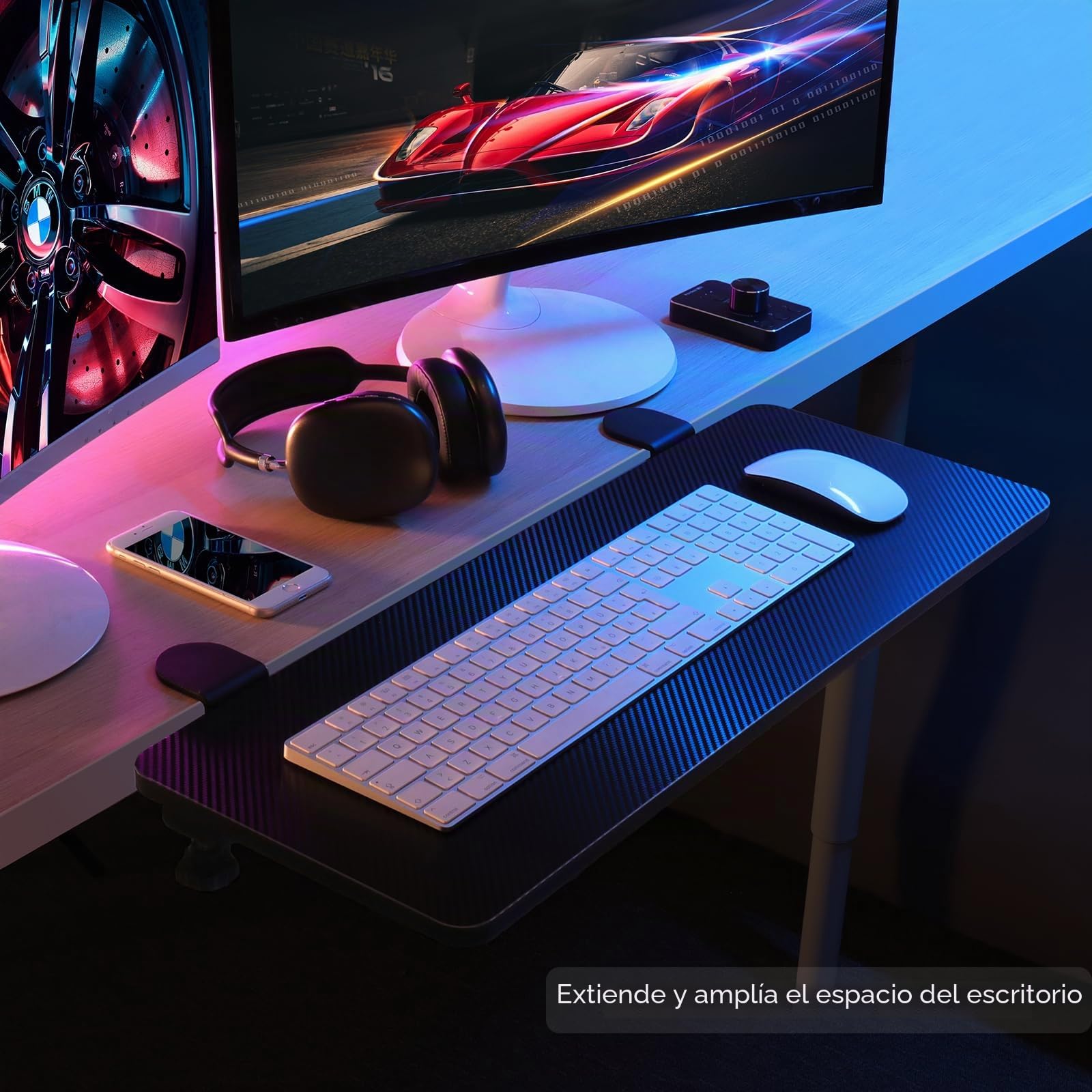 VAYDEER Extensión ergonómica de escritorio, extension de escritorio, soporte abrazadera para ratón, bandeja para teclado, estante para reposabrazos, extensión de escritorio para computadora(negro)