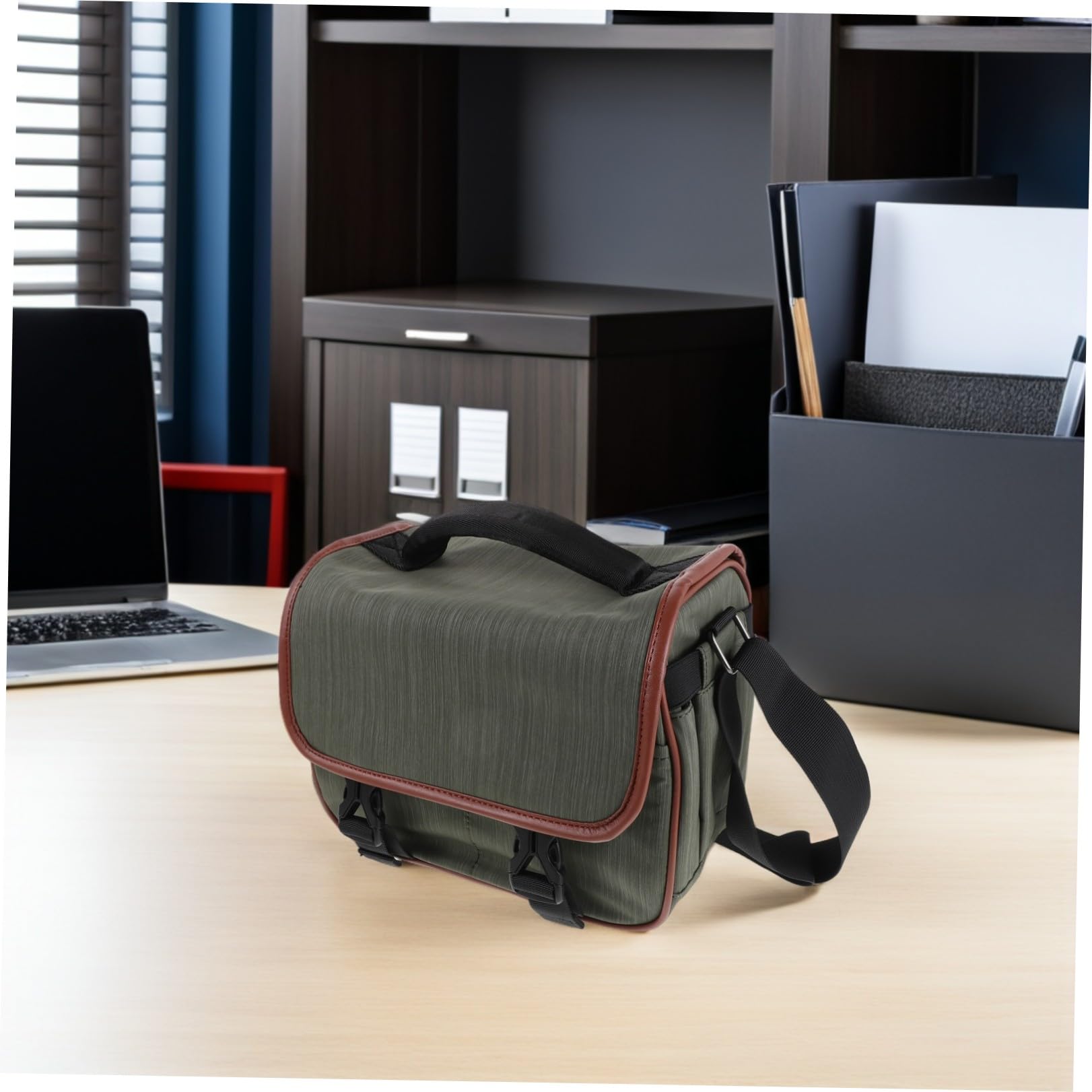 Mikikit Bolsa para Cámara Réflex Digital de Nailon con Compartimentos | Organización Optimizada y Acceso Rápido, Protección Antirrayas, Transporte Versátil para Fotografía al Aire Libre