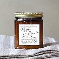 Vista 3 de Bluebyrd Soap Co. Vela Bourbon de arce de manzana de 9 onzas, otoño altamente perfumada para el hogar, decoración de otoño de granja, cera de coco