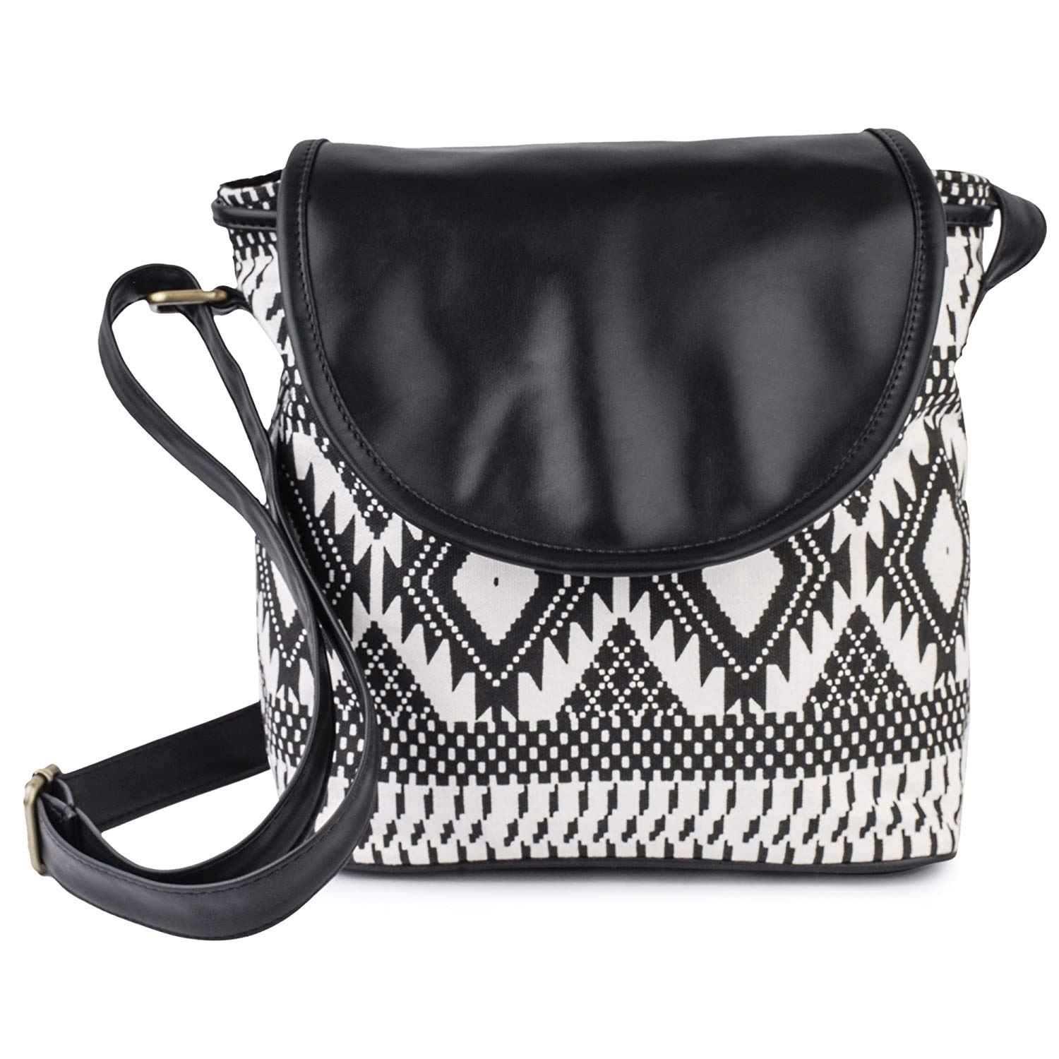 Sakwoods Women Printed Canvas Blue Sling Bag (B08KT7LYWS) Amazon Price History, Amazon Price Tracker