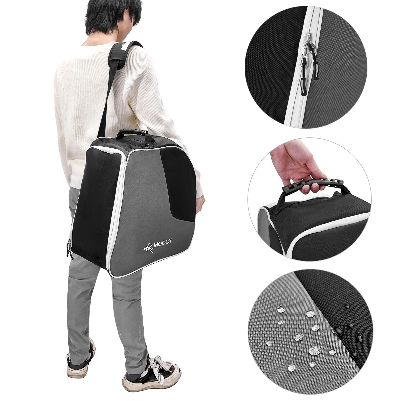 Sac de bottes de ski, sac de bottes de snowboard pour adultes et jeunes - Sac de voyage imperméable pour casques de ski, lunettes, gants, vêtements de ski et rangement de bottes