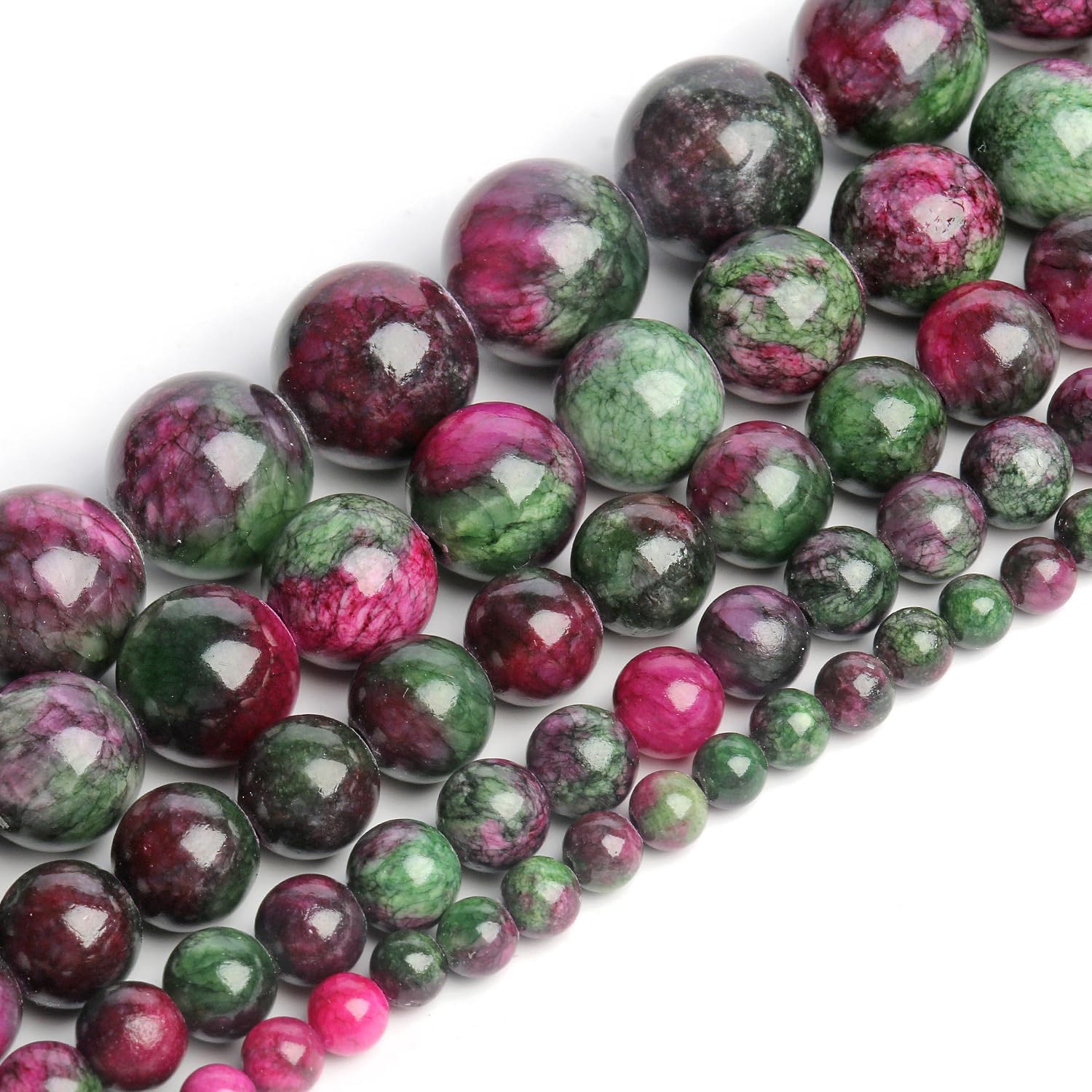 Yochus 50pcs 8mm Mixed Persian Jade Energy Healing Round Bulk Gemstone Beads for Jewelry Making Bracelet Necklace Earring DIY - Image 3