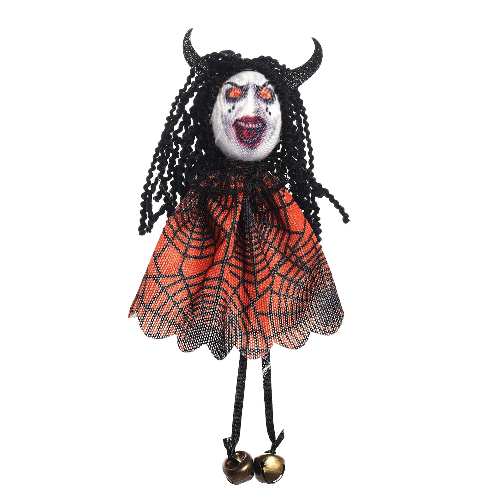 RetroNest Halloween Ghost Pumpkin Witch Figurine,Spooky Doll Ornament For Shelf Table Party Hanging Pendant Home Trick Or Treat Decor Gift Orange